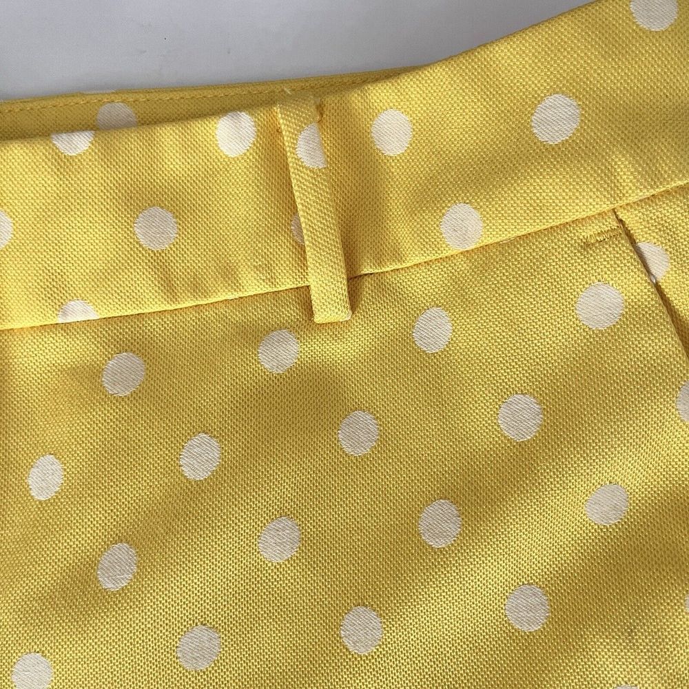 Ann Taylor Shorts Yellow White Polka Dot Womens 8 - Picture 4 of 5